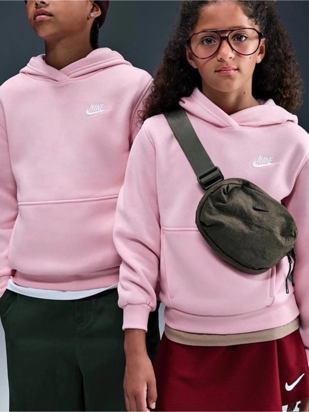 Nike Sportswear Club Fleece Full-Zip Hoodie Pink kids size L